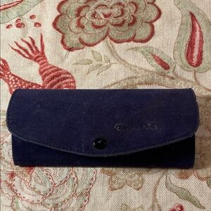 Oscar de la Renta Purple Blue Vintage Glass Snap Case